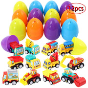 🐣 12 Prefilled Easter Eggs with Pull-Back Cars – Crack Open the Surprise!