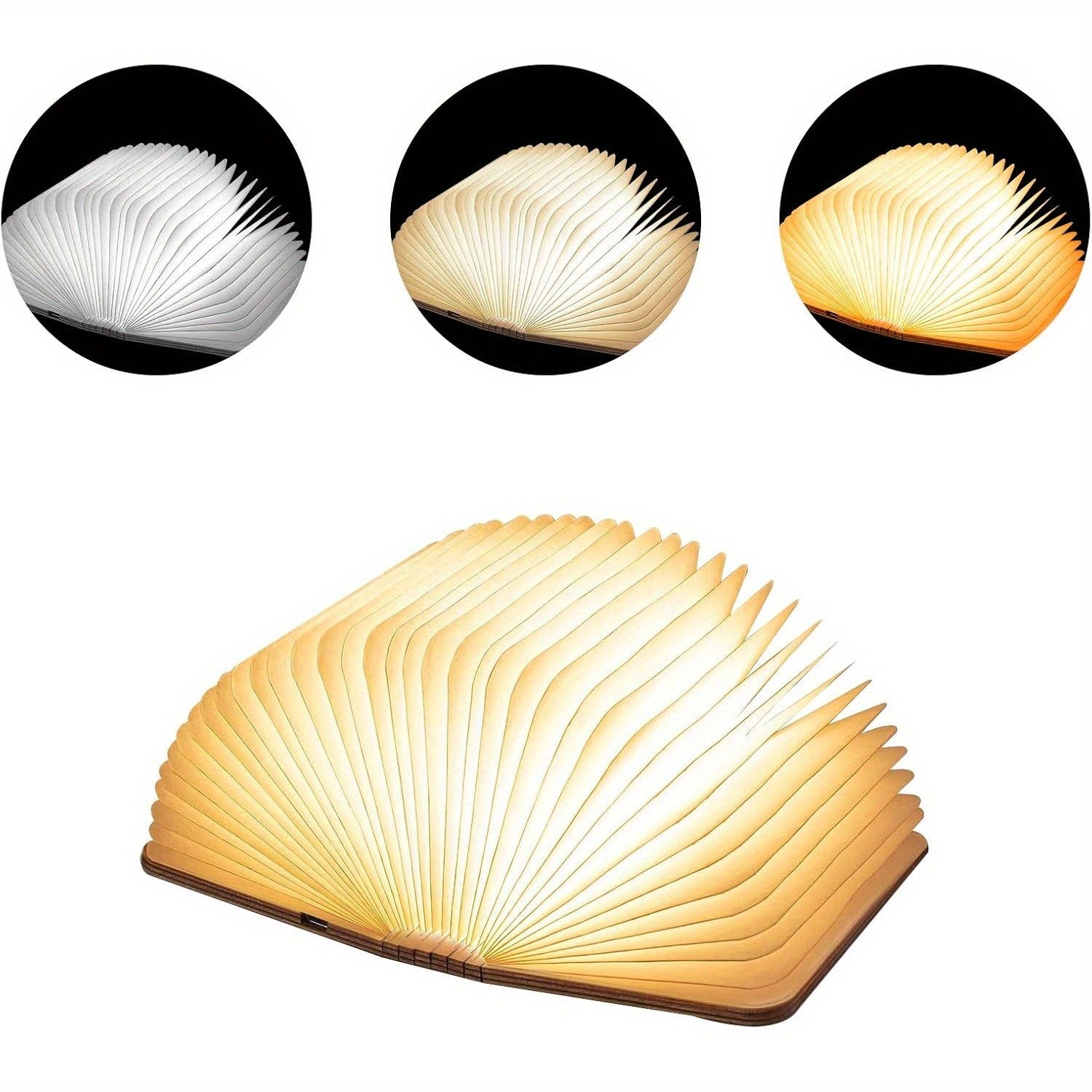 1pc Wooden Book Lamp - USB Rechargeable Folding Night Light with Magnetic Design, Adjustable Striped Desk Lamp for Bedroom & Office Decor - Perfect Creative Gift for Family and Friends, Table Lamp for Bedroom