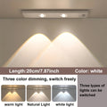1pc Intelligent Human Body Sensing Light, Sports Sensing Light, Strip Light with Small Night Light, USB Rechargeable And Dimmable Three Color LED Light, Wireless Kitchen Wardrobe, Cabinet, Shoe Cabinet, Bedroom, Small Hill Light