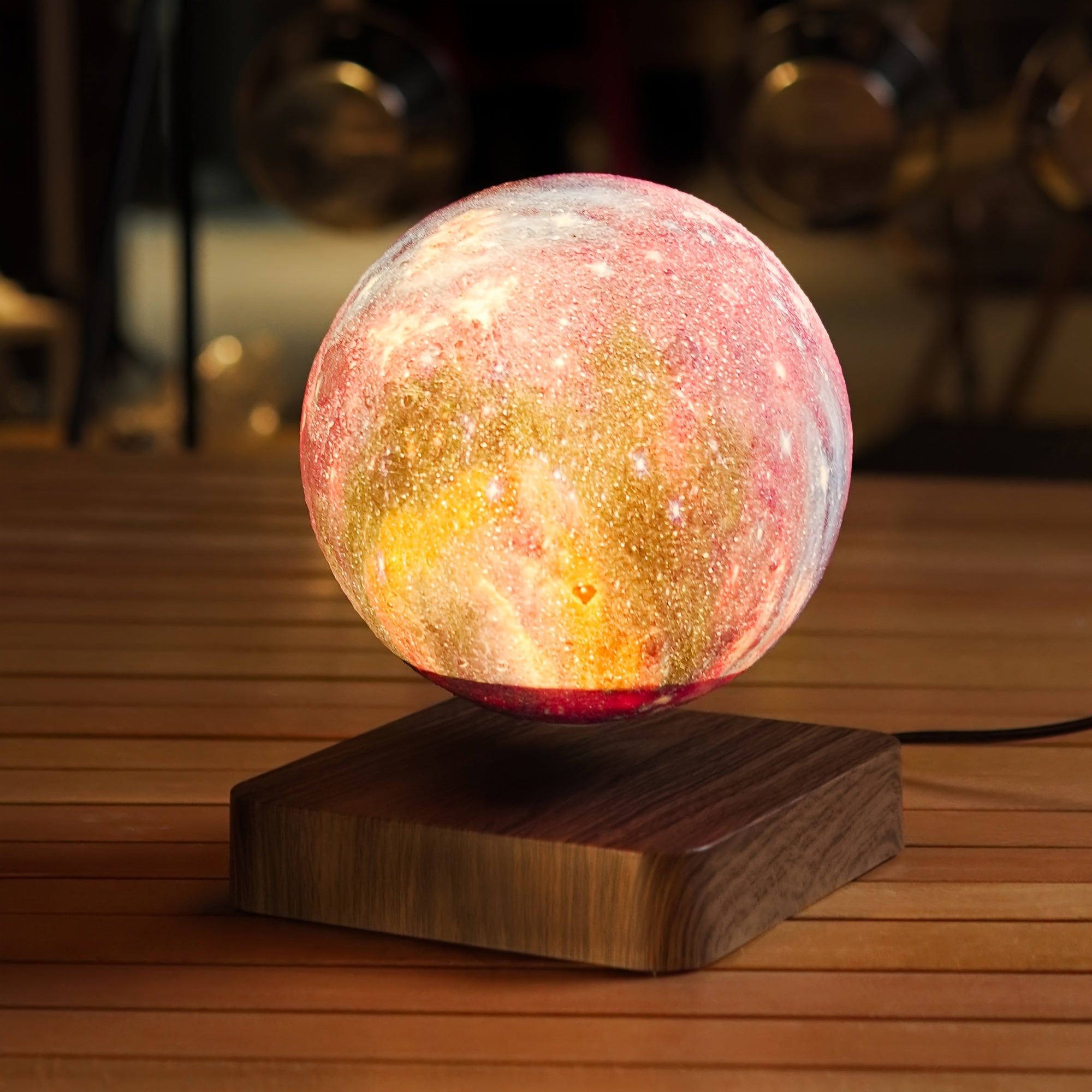 Enchanting 3D Printing Magnetic Levitation Starry Lamp With 3 LED Colors Home Office Table Decor USB Charging Floating Bedside Galaxy Night Light Factory Wholesale Price