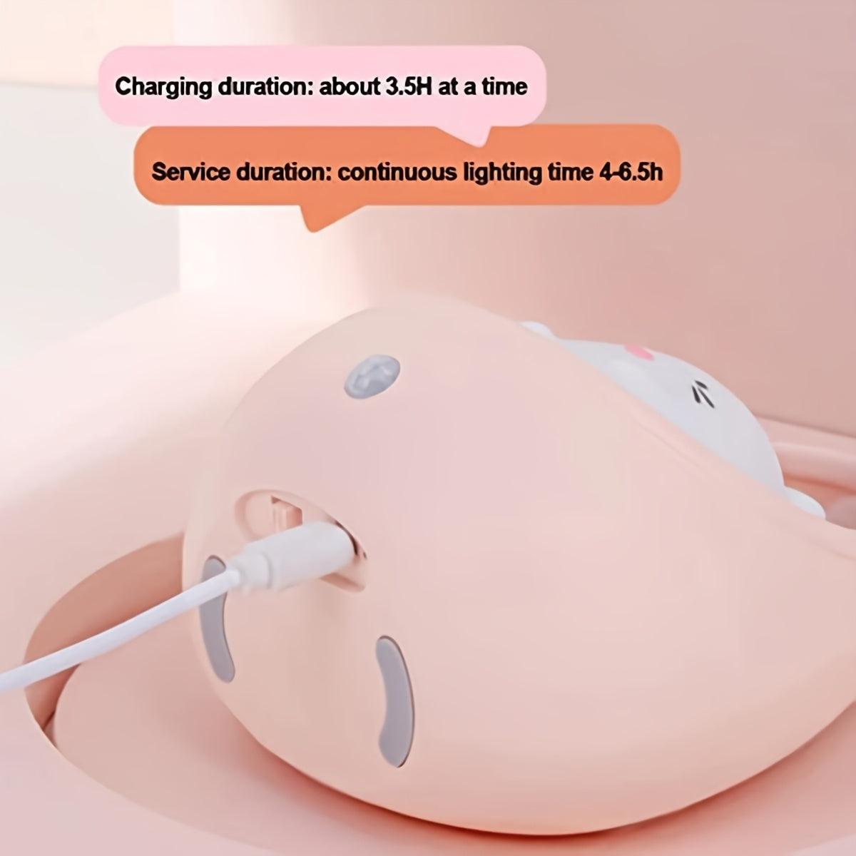 Smart Night Light Motion Sensor Warm Light USB Rechargeable Cute Animal LED Desk Lamp Gifts Silicone Wall Lights for Bedroom, Modern Style, Solid Color, USB Powered, Lithium Battery, Plastic Shade, Tabletop Mounting, Downlight Lighting Method, Switch Cont