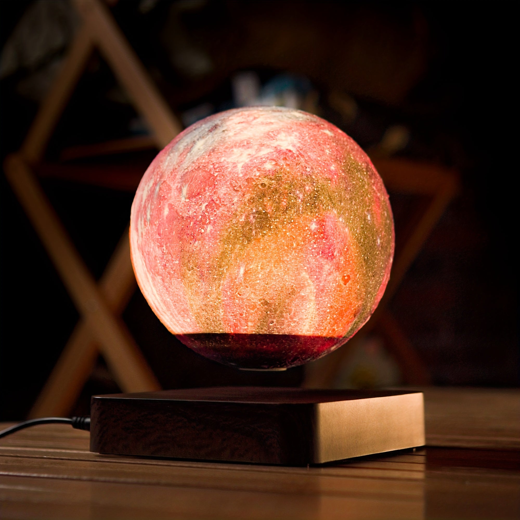 Enchanting 3D Printing Magnetic Levitation Starry Lamp With 3 LED Colors Home Office Table Decor USB Charging Floating Bedside Galaxy Night Light Factory Wholesale Price