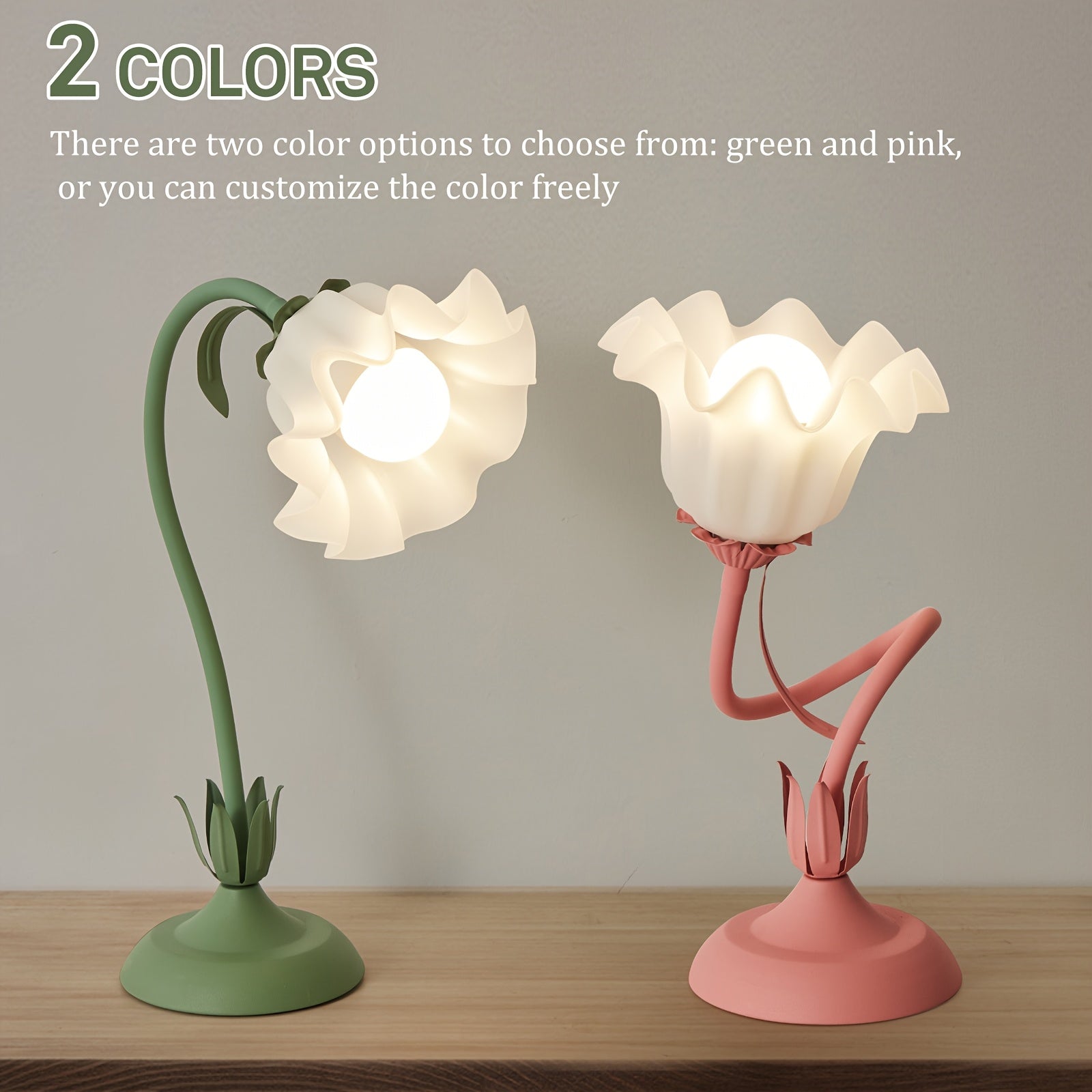 Flower Shape RGB Table Lamp Remote Control, Rechargeable, Adjustable Design For Bedroom, Living Room, Desk, Mood Lighting