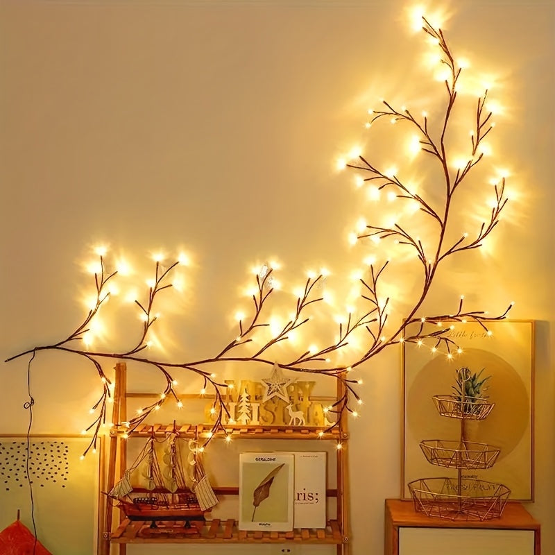 Wall Light Soft Vine Light, 96\u002F144 LED Beads, 8 Modes Branch Light, USB Powered Indoor Decoration Atmosphere Light, Suitable For Bedroom, Room, Party, Holiday, Christmas Birthday Gift Is Very Suitable As A Christmas Gift