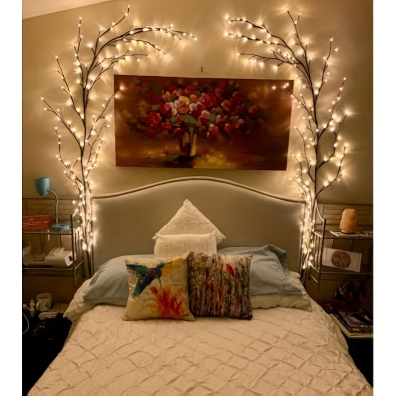 Wall Light Flexible Rattan Rattan Lamp, 96pcs LED Lamp Beads, 8 Modes Branch Lights, USB Power Supply Interior Decoration Atmosphere Light, Suitable for Bedroom, Living Room, Party, Festival, Christmas, Birthday Gifts Very Suitable As Christmas Gifts