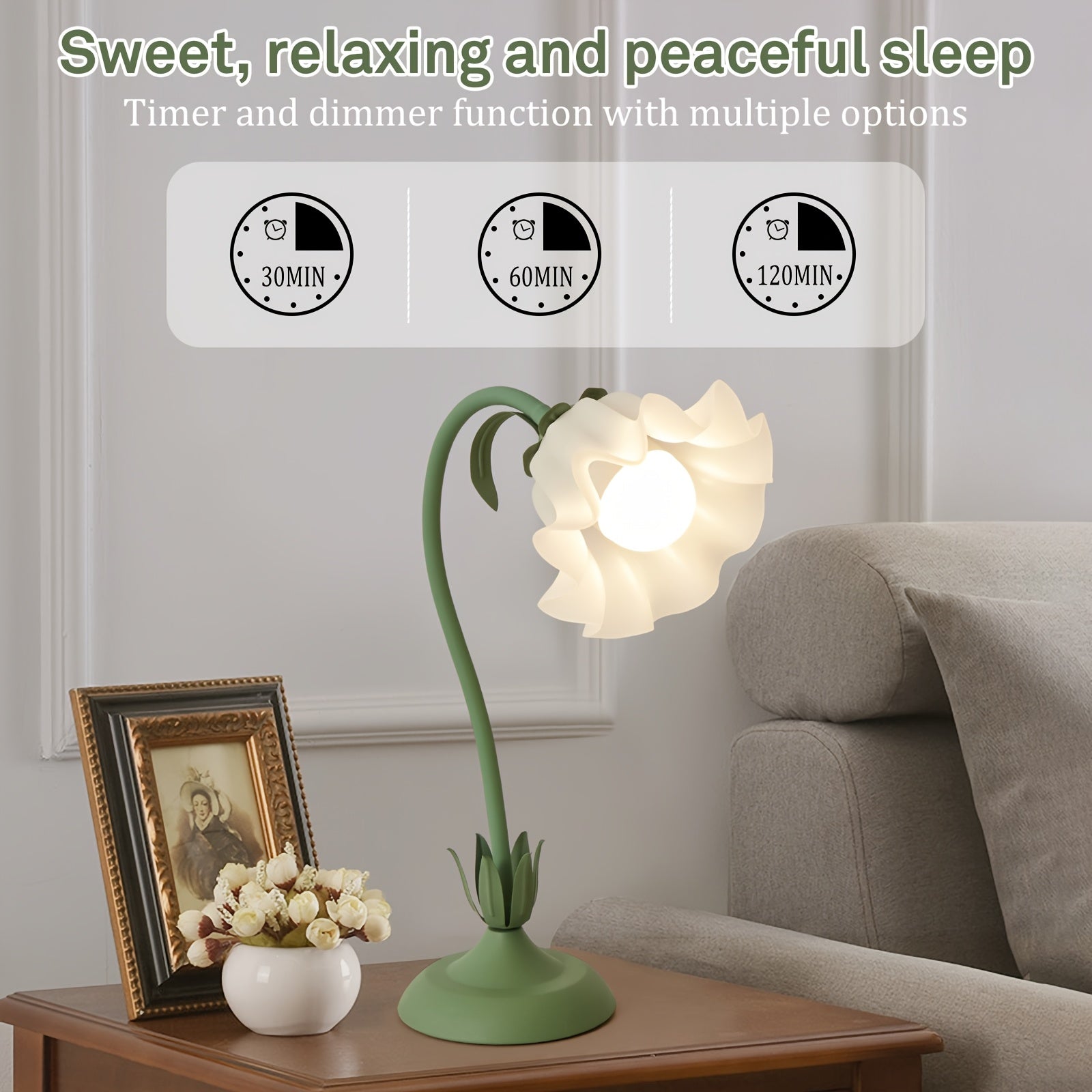 Flower Shape RGB Table Lamp Remote Control, Rechargeable, Adjustable Design For Bedroom, Living Room, Desk, Mood Lighting