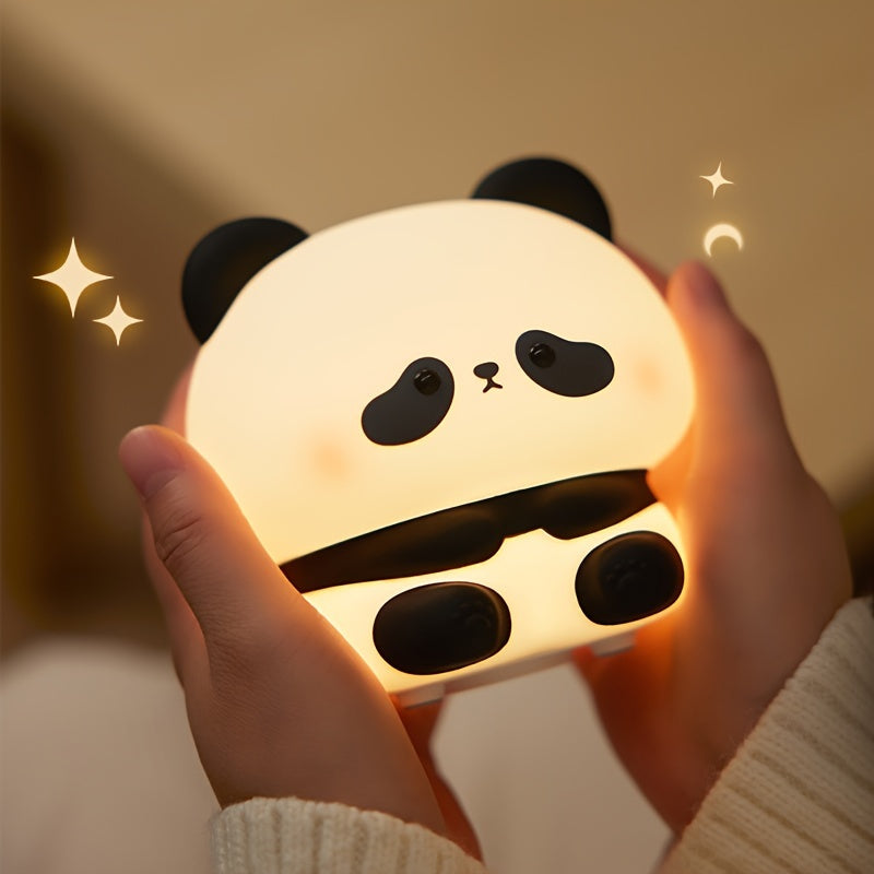 Adorable Panda LED Night Light - Soft Touch Lamp with Adjustable Brightness, USB Rechargeable, Perfect for Bedroom Decor & Birthday Gifts