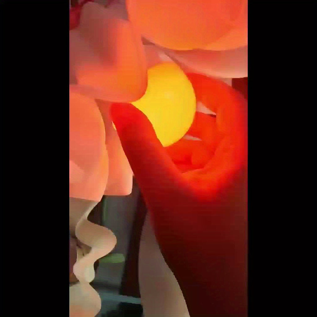 Flower Shape RGB Table Lamp Remote Control, Rechargeable, Adjustable Design For Bedroom, Living Room, Desk, Mood Lighting