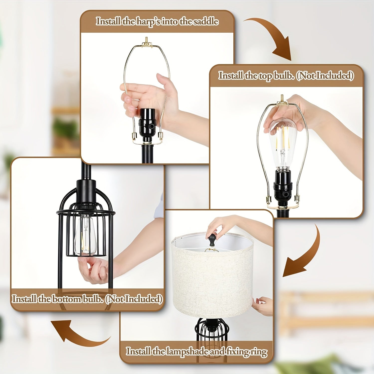 Set Of 2 Table Lamps For Living Room With USB Ports, 29\