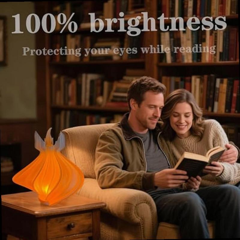 USB Operated 3D Crafted Ambient Lamp Simulated Flame Night Light Portable Tabletop Decor with Warm Glow Button Switch for Home Office Gifts Desk Decor