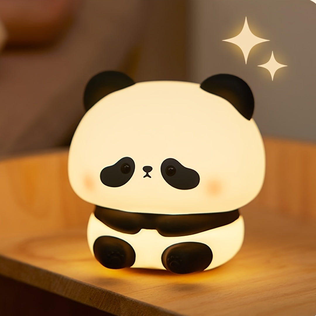 Adorable Panda LED Night Light - Soft Touch Lamp with Adjustable Brightness, USB Rechargeable, Perfect for Bedroom Decor & Birthday Gifts