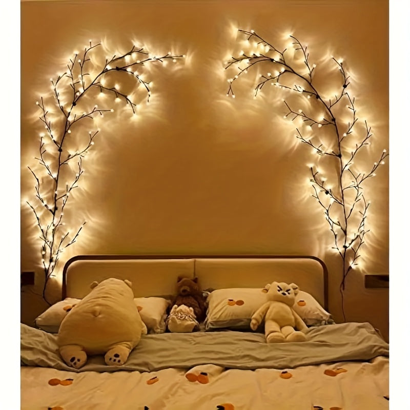 Wall Light Soft Vine Light, 96\u002F144 LED Beads, 8 Modes Branch Light, USB Powered Indoor Decoration Atmosphere Light, Suitable For Bedroom, Room, Party, Holiday, Christmas Birthday Gift Is Very Suitable As A Christmas Gift