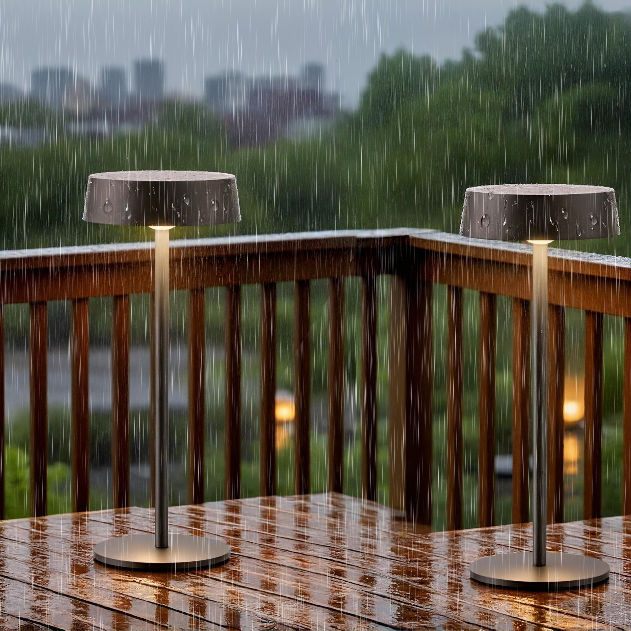 2 Pack\u002F1 Pack Cordless LED Table Lamp, USB Rechargeable + Solar Powered Outdoor Lamps for Patio Table, IP65 Waterproof, 3 Colors, Dimmable, 4000mAh Battery, Touch Control, Portable Night Light for Bedroom, Restaurant, Bars, Power Outages, Hurricane