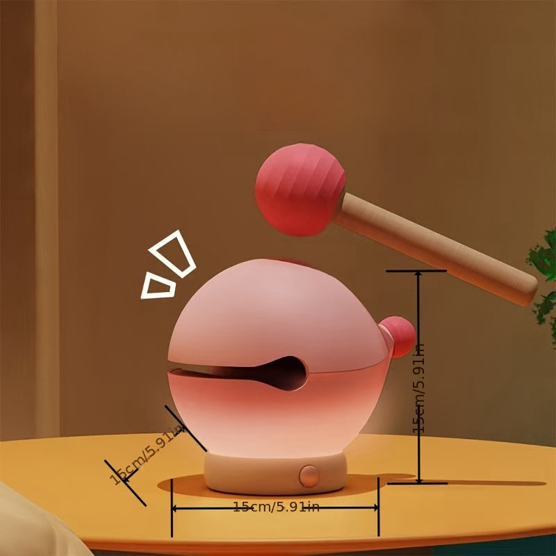 The Wooden Fish Tapping Lamp Can Change Three Brightness Levels By Tapping The Wooden Fish. It Is A Decoration And A Rechargeable Cute Night Light, Suitable for Home Bedroom Gifts And Souvenirs