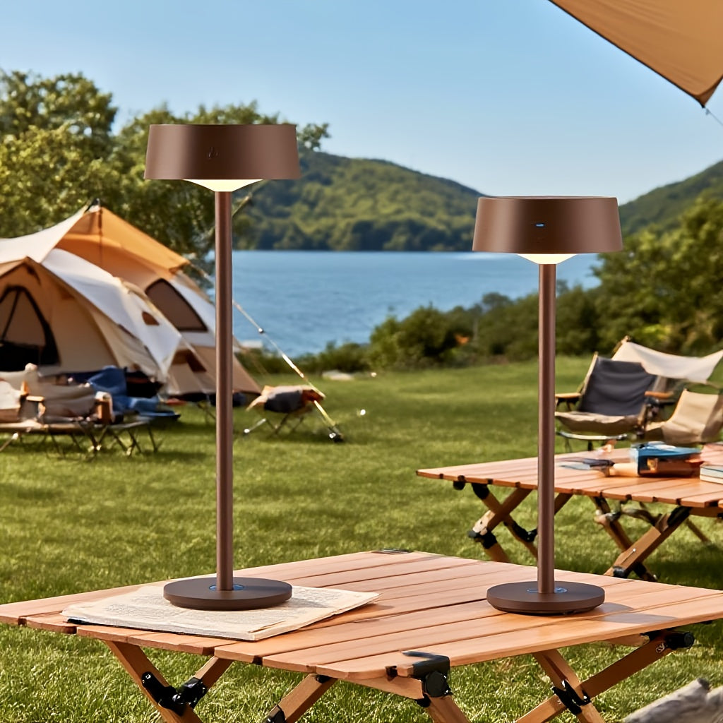 2 Pack\u002F1 Pack Cordless LED Table Lamp, USB Rechargeable + Solar Powered Outdoor Lamps for Patio Table, IP65 Waterproof, 3 Colors, Dimmable, 4000mAh Battery, Touch Control, Portable Night Light for Bedroom, Restaurant, Bars, Power Outages, Hurricane