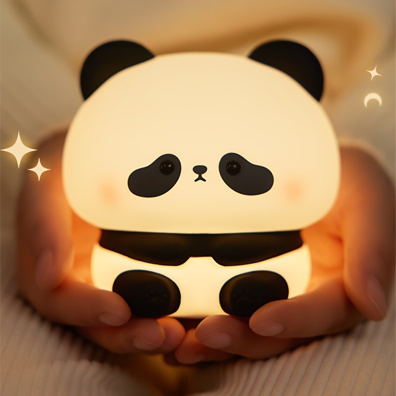 Adorable Panda LED Night Light - Soft Touch Lamp with Adjustable Brightness, USB Rechargeable, Perfect for Bedroom Decor & Birthday Gifts
