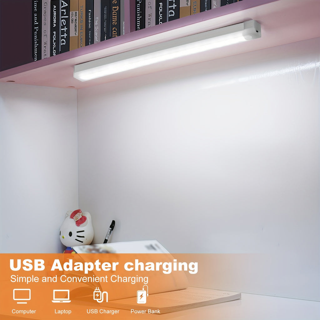 6\u002F2pcs LED Motion Sensor Light Wireless USB Rechargeable Night Lamp Room Motion Detector Light Magnetic Dimmable Under Cabinet Lamp for Kitchen, Bedroom Wardrobe Sink Cupboard Stairs Workspace