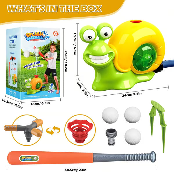 Snail Sprinkler Baseball Toy — 2-in-1 Summer Fun