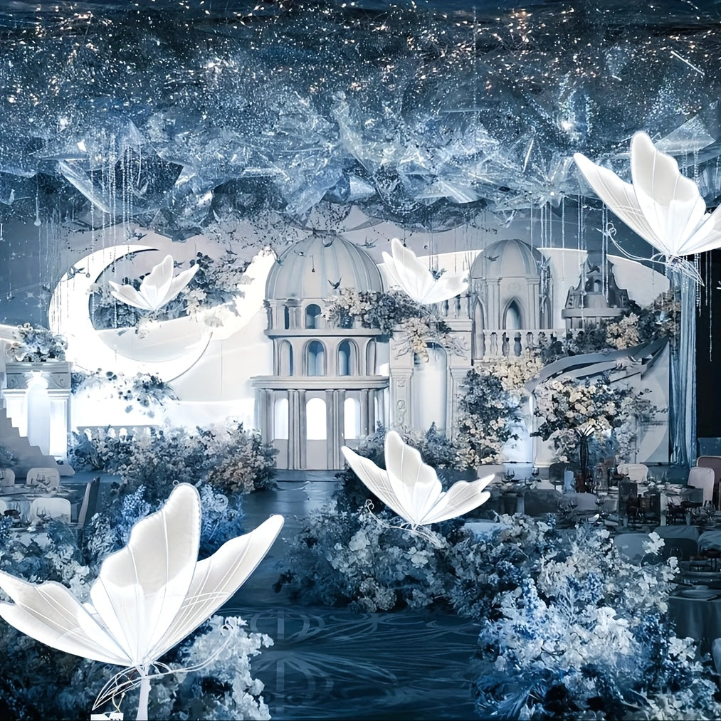 39.3in White Wedding Butterfly LED Floor Lamp Creative Romantic Hanging Wedding Butterfly Christmas Wedding Decoration Props 100cm\u002F39.3in, White