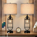 Set Of 2 Table Lamps For Living Room With USB Ports, 29\