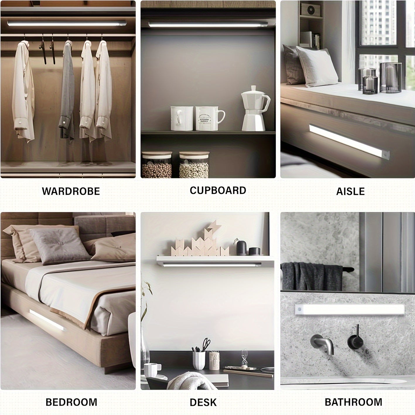 4\u002F2pcs Motion Sensor Under Cabinet Lights, 3 Color Temperatures Wireless USB Rechargeable Night Light, Indoor Closet Lights, Stick-On Anywhere Magnetic Under-Counter Light Fixtures For Kitchen Cabinet Wardrobe Cupboard Stairs, Available In 2pcs.