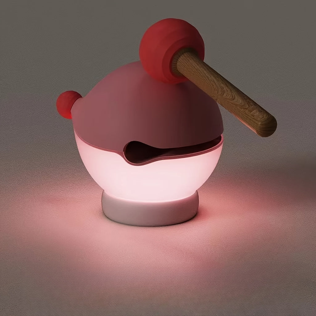 The Wooden Fish Tapping Lamp Can Change Three Brightness Levels By Tapping The Wooden Fish. It Is A Decoration And A Rechargeable Cute Night Light, Suitable for Home Bedroom Gifts And Souvenirs