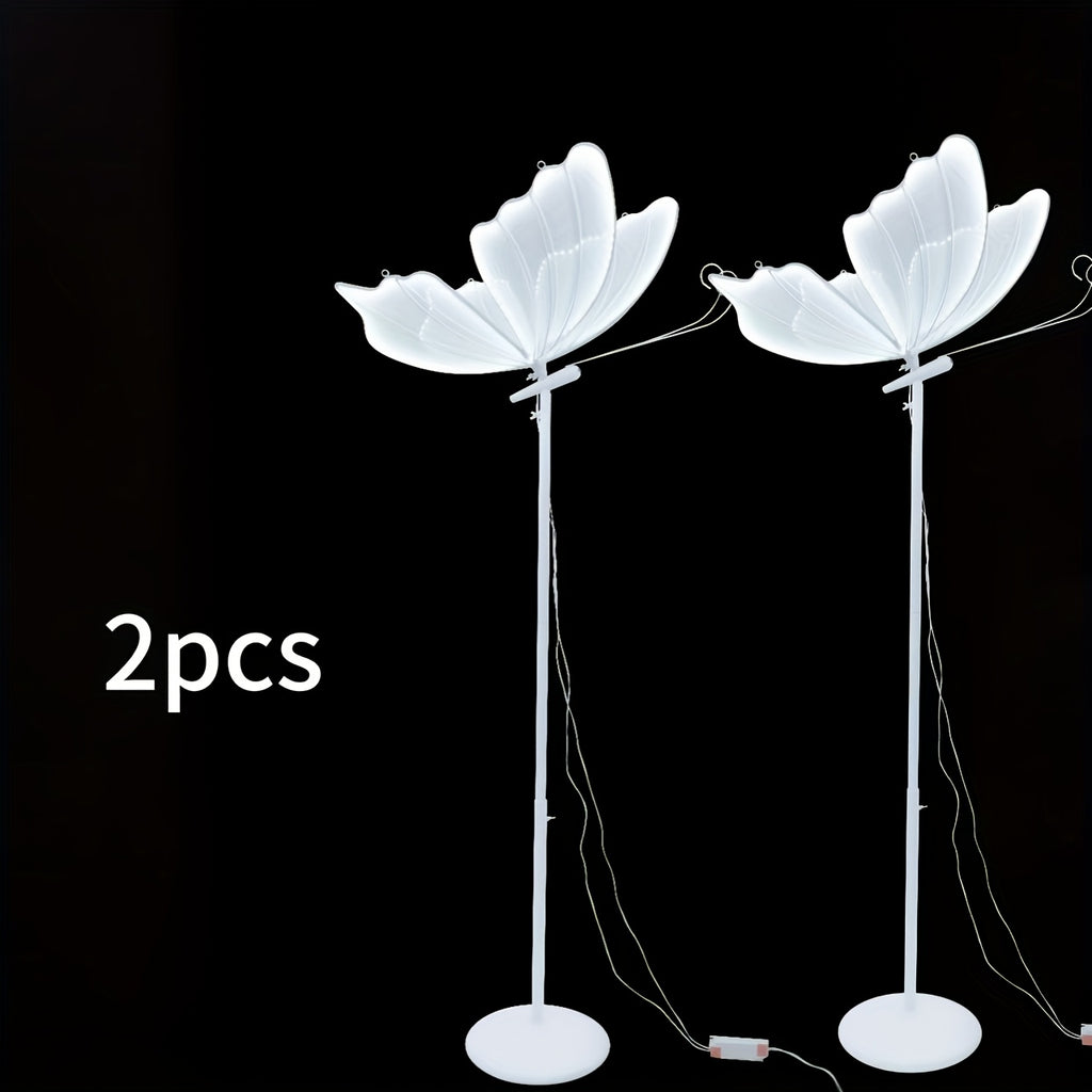 39.3in White Wedding Butterfly LED Floor Lamp Creative Romantic Hanging Wedding Butterfly Christmas Wedding Decoration Props 100cm\u002F39.3in, White