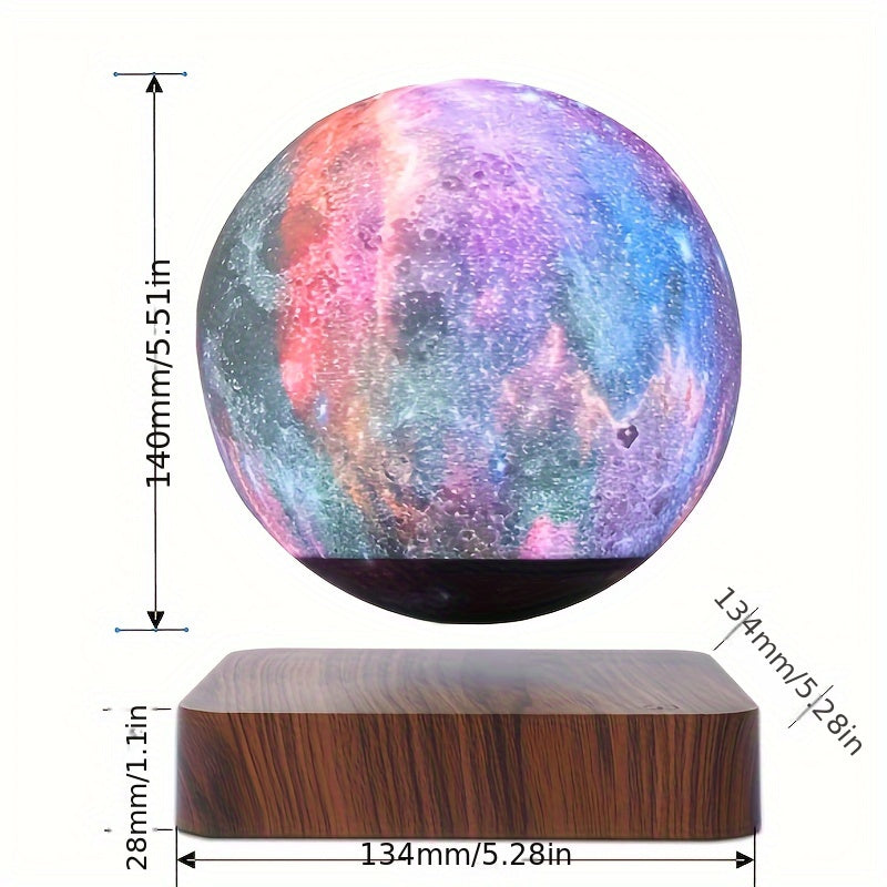 Enchanting 3D Printing Magnetic Levitation Starry Lamp With 3 LED Colors Home Office Table Decor USB Charging Floating Bedside Galaxy Night Light Factory Wholesale Price