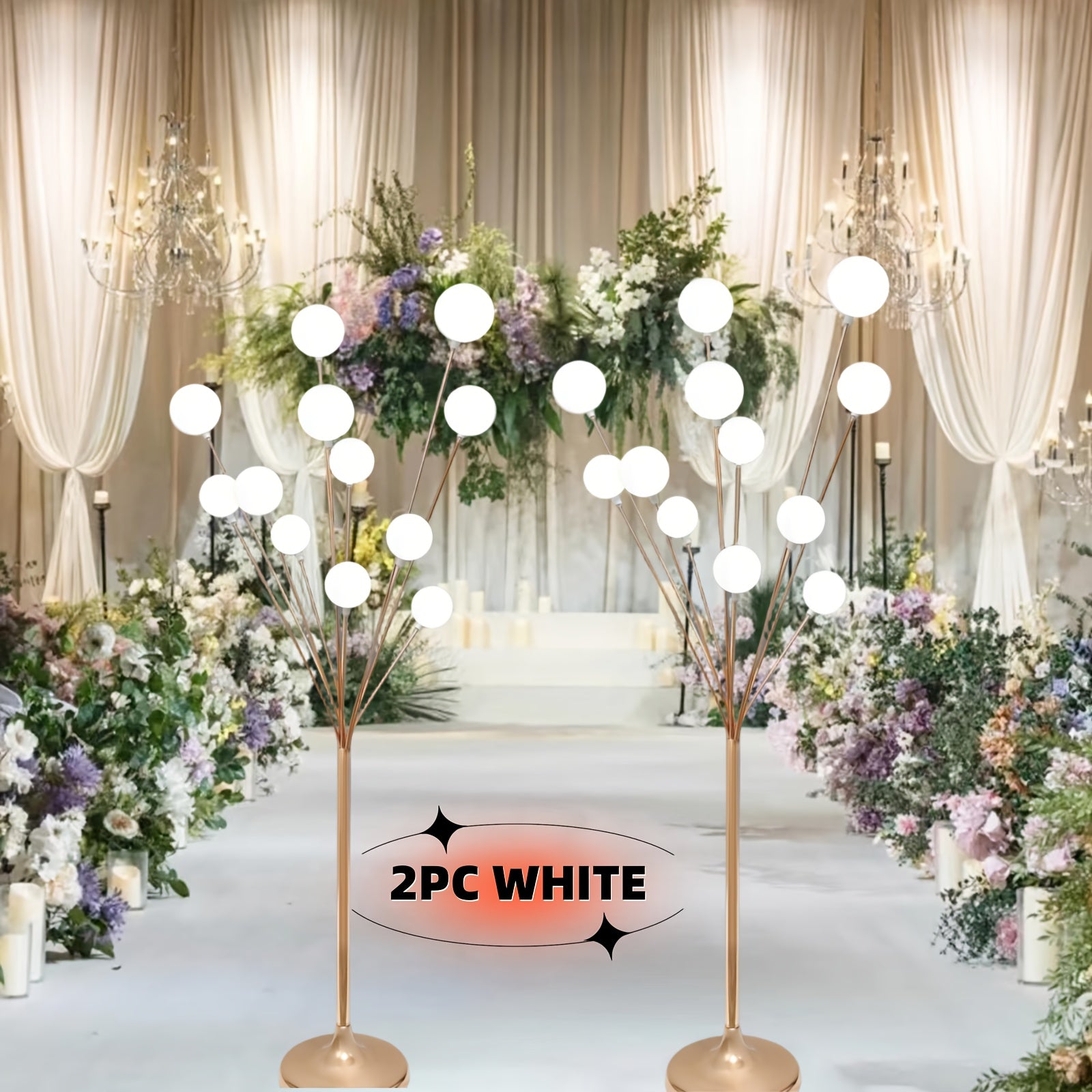 Set Of 2 150cm White\u002FWarm Tree Floor Lamps With 12 LED Heads Elegant Happiness Tree Lights For Wedding Aisles, Banquet Halls, Birthday Parties & Living Room Decor, Ambient Lighting For Events, Proposals, Christmas & Halloween Decorations