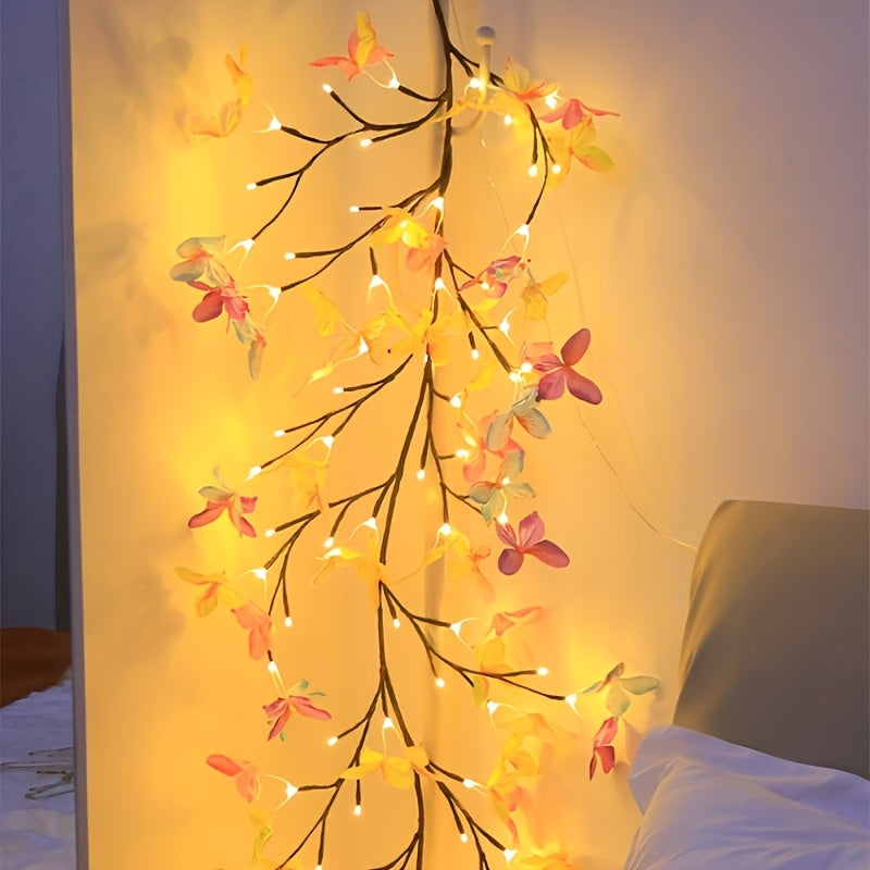 48\u002F72LED Butterfly Tree Vine Lamp, Usb Tree Branch Lamp With Butterfly 8Modes Willow Vine Tree Holiday Light Strip Diy Atmosphere Night Light Wall Decoration