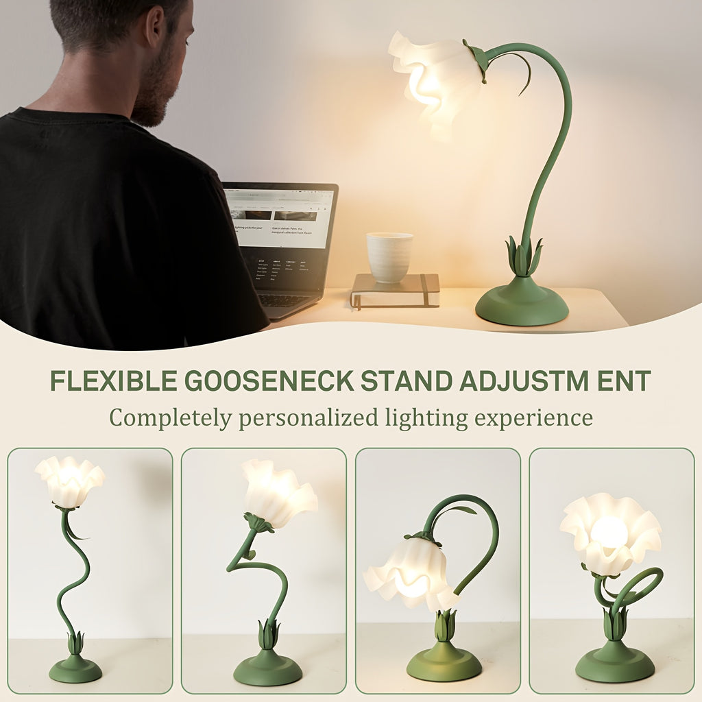 Flower Shape RGB Table Lamp Remote Control, Rechargeable, Adjustable Design For Bedroom, Living Room, Desk, Mood Lighting