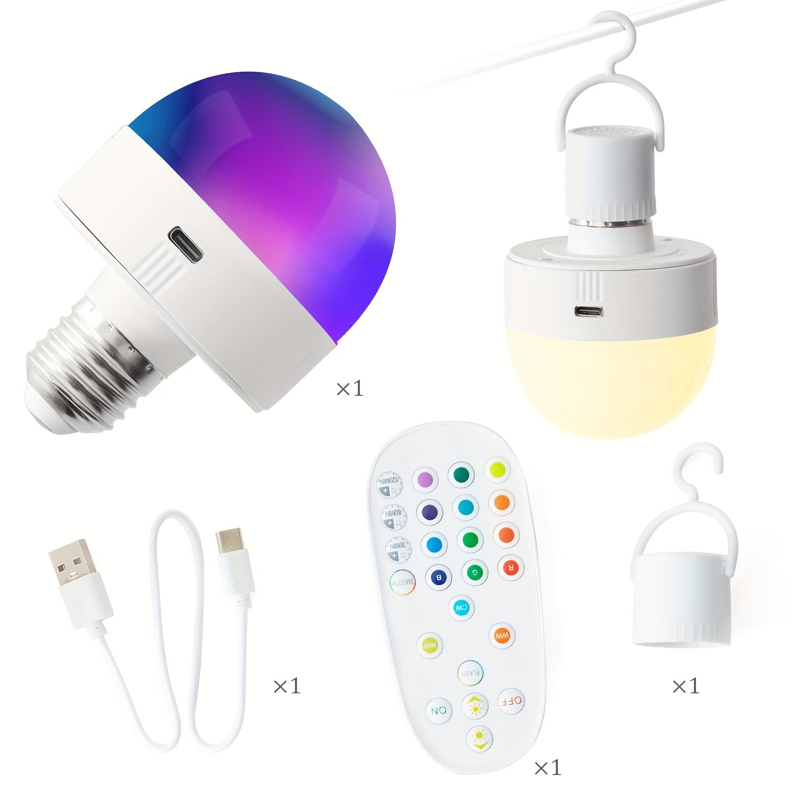 Flower Shape RGB Table Lamp Remote Control, Rechargeable, Adjustable Design For Bedroom, Living Room, Desk, Mood Lighting