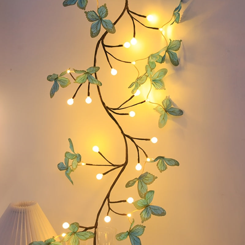 48\u002F72LED Butterfly Tree Vine Lamp, Usb Tree Branch Lamp With Butterfly 8Modes Willow Vine Tree Holiday Light Strip Diy Atmosphere Night Light Wall Decoration