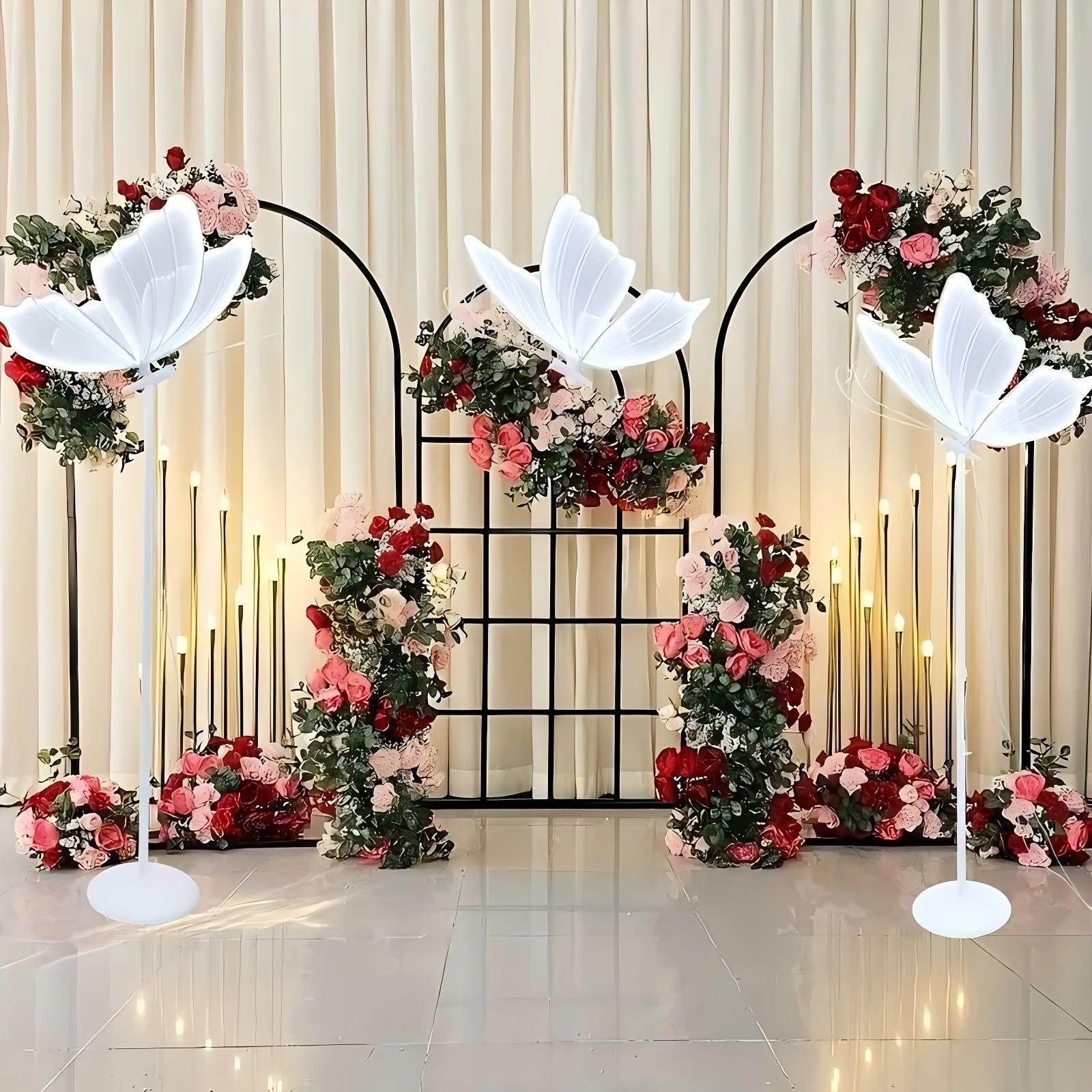 39.3in White Wedding Butterfly LED Floor Lamp Creative Romantic Hanging Wedding Butterfly Christmas Wedding Decoration Props 100cm\u002F39.3in, White