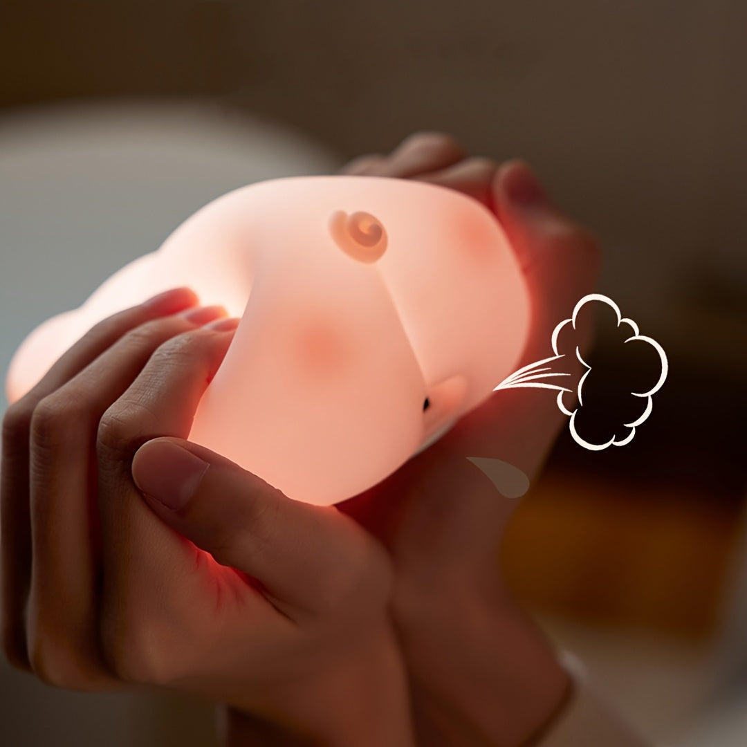 Cute Pig Night Light with Motion Sensor & USB Rechargeable - Soft Glow Bedside Lamp, Pink & White Artificial Safe Sleep Companion & Adults, Valentine's Day Gift, Bedtime Lighting, Holiday Gift Idea, Playful Design, Decorative Lamp, Highquality Material, D
