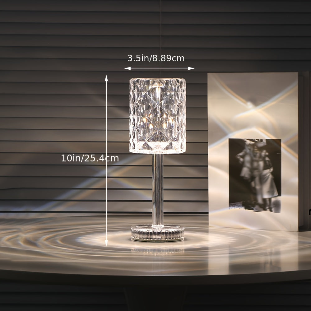 5Pack Portable Crystal Diamond Table Lamp, 16 Color Touch Control Rechargeable Lamp, Acrylic Modern Style Crystal Bedside Lamp, Wireless Night Light, 3-Levels Brightness Room Decor Desk Lamp