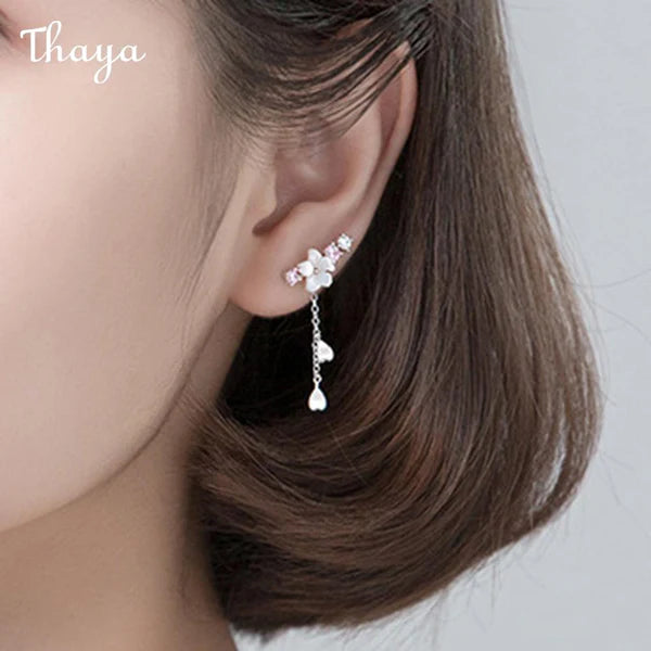 Cherry blossom tassel earrings sway gracefully in the &nbsp;breeze