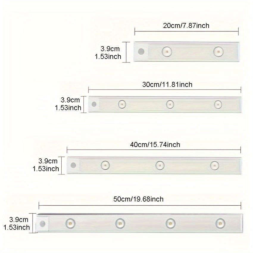 1pc Intelligent Human Body Sensing Light, Sports Sensing Light, Strip Light with Small Night Light, USB Rechargeable And Dimmable Three Color LED Light, Wireless Kitchen Wardrobe, Cabinet, Shoe Cabinet, Bedroom, Small Hill Light