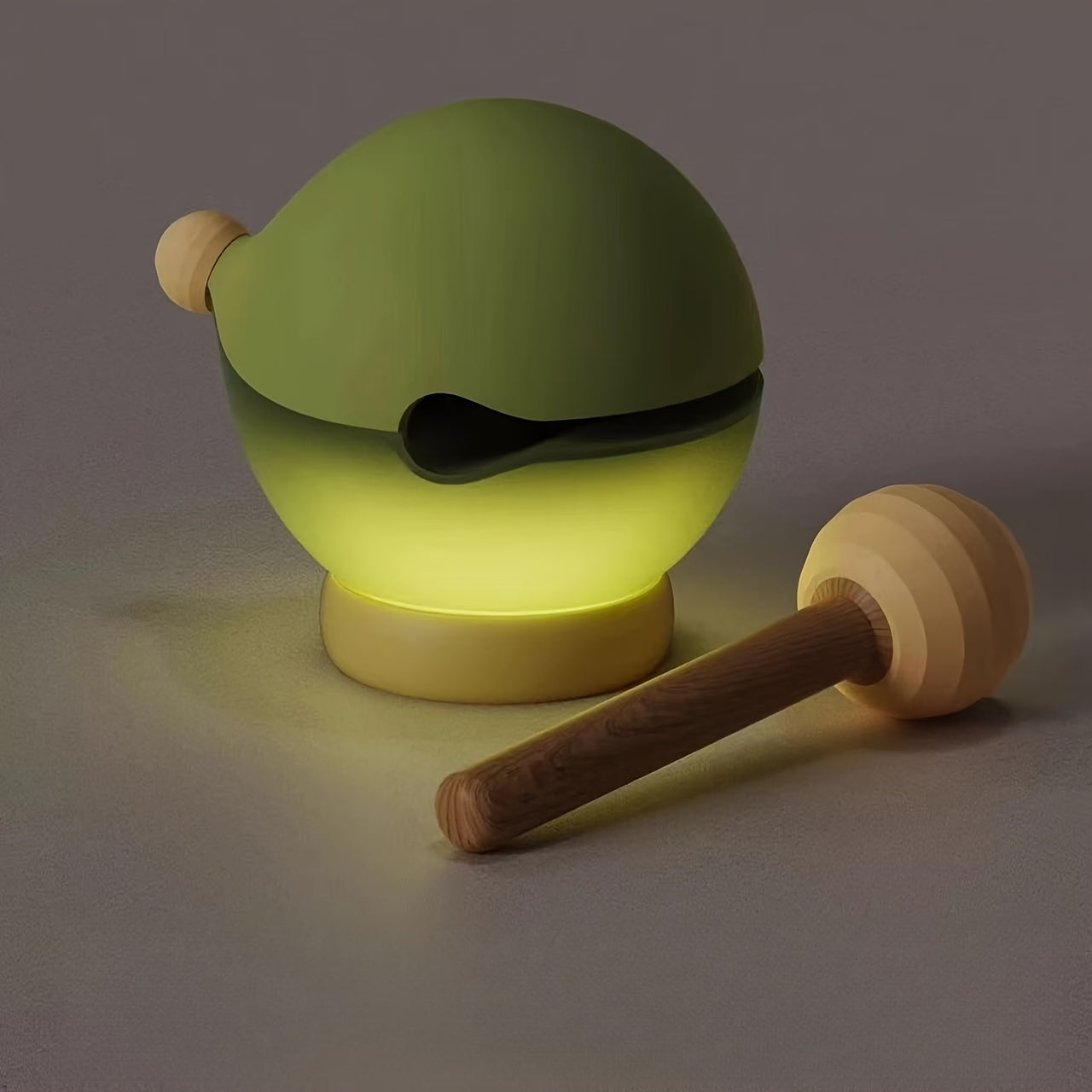 The Wooden Fish Tapping Lamp Can Change Three Brightness Levels By Tapping The Wooden Fish. It Is A Decoration And A Rechargeable Cute Night Light, Suitable for Home Bedroom Gifts And Souvenirs