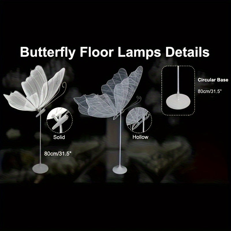 80cm\u002F31.5inch Cold White Warm Light Two-color Adjustable Wedding Butterfly Floor Lamp Butterfly Decoration Suitable for Wedding Gift Giving Anniversary Celebration Birthday Party Decoration