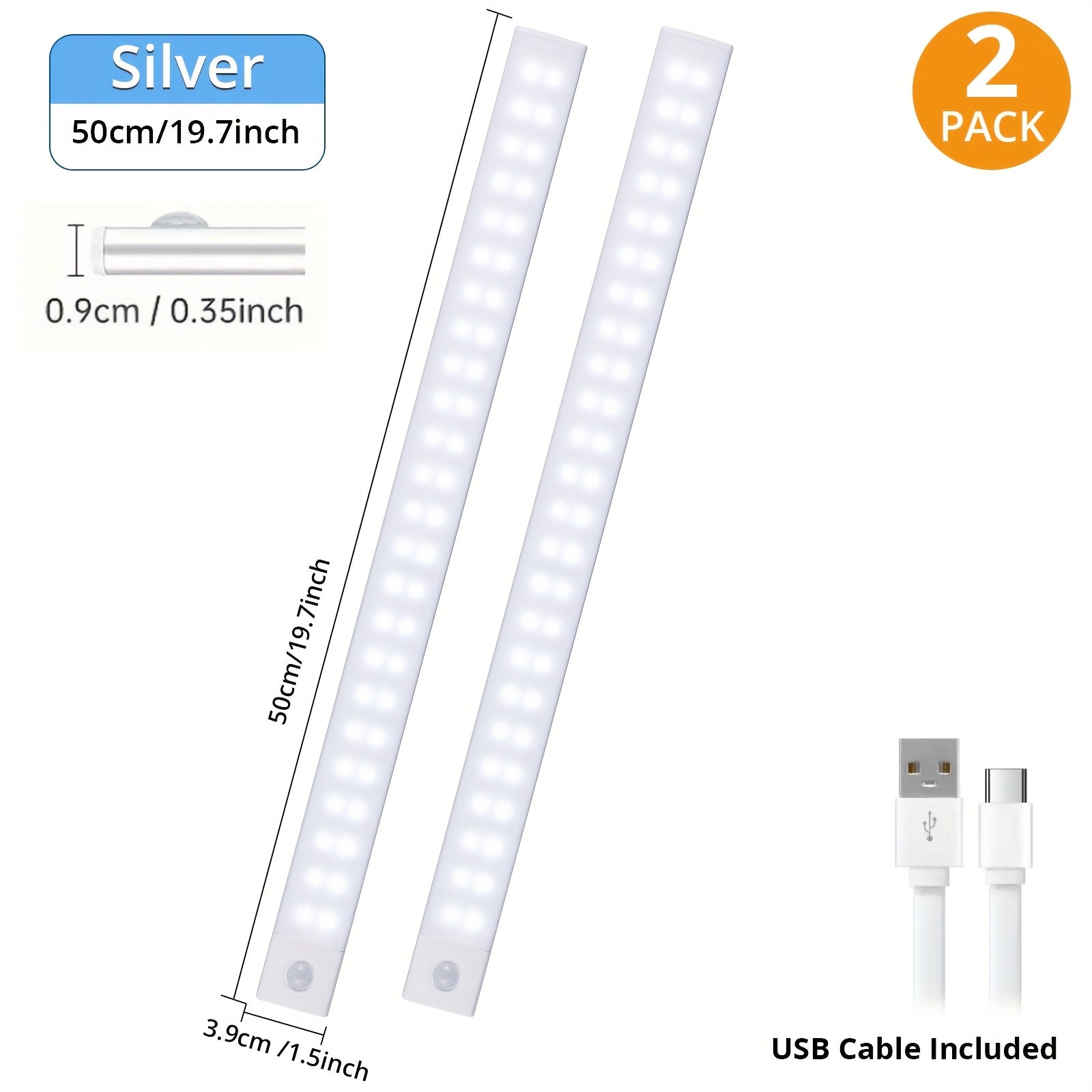 4\u002F2pcs Motion Sensor Under Cabinet Lights, 3 Color Temperatures Wireless USB Rechargeable Night Light, Indoor Closet Lights, Stick-On Anywhere Magnetic Under-Counter Light Fixtures For Kitchen Cabinet Wardrobe Cupboard Stairs, Available In 2pcs.